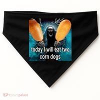 Today I Will Eat Two Corn Dogs Meme USA-Made Doggie Bandana thumb 0