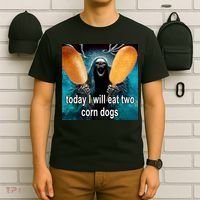 Today I Will Eat Two Corn Dogs Meme T-Shirt thumb 6
