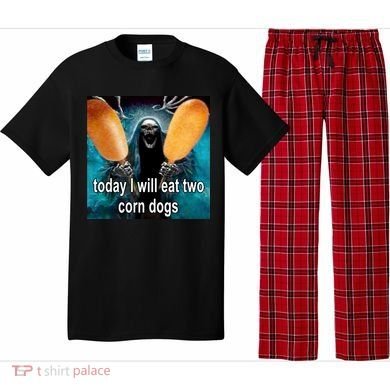 Today I Will Eat Two Corn Dogs Meme Pajama Set