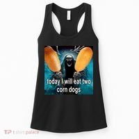 Today I Will Eat Two Corn Dogs Meme Women's Tank Top thumb 0