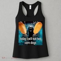 Today I Will Eat Two Corn Dogs Meme Women's Tank Top thumb 3