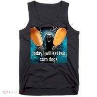 Today I Will Eat Two Corn Dogs Meme Tank Top thumb 0