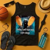 Today I Will Eat Two Corn Dogs Meme Tank Top thumb 4
