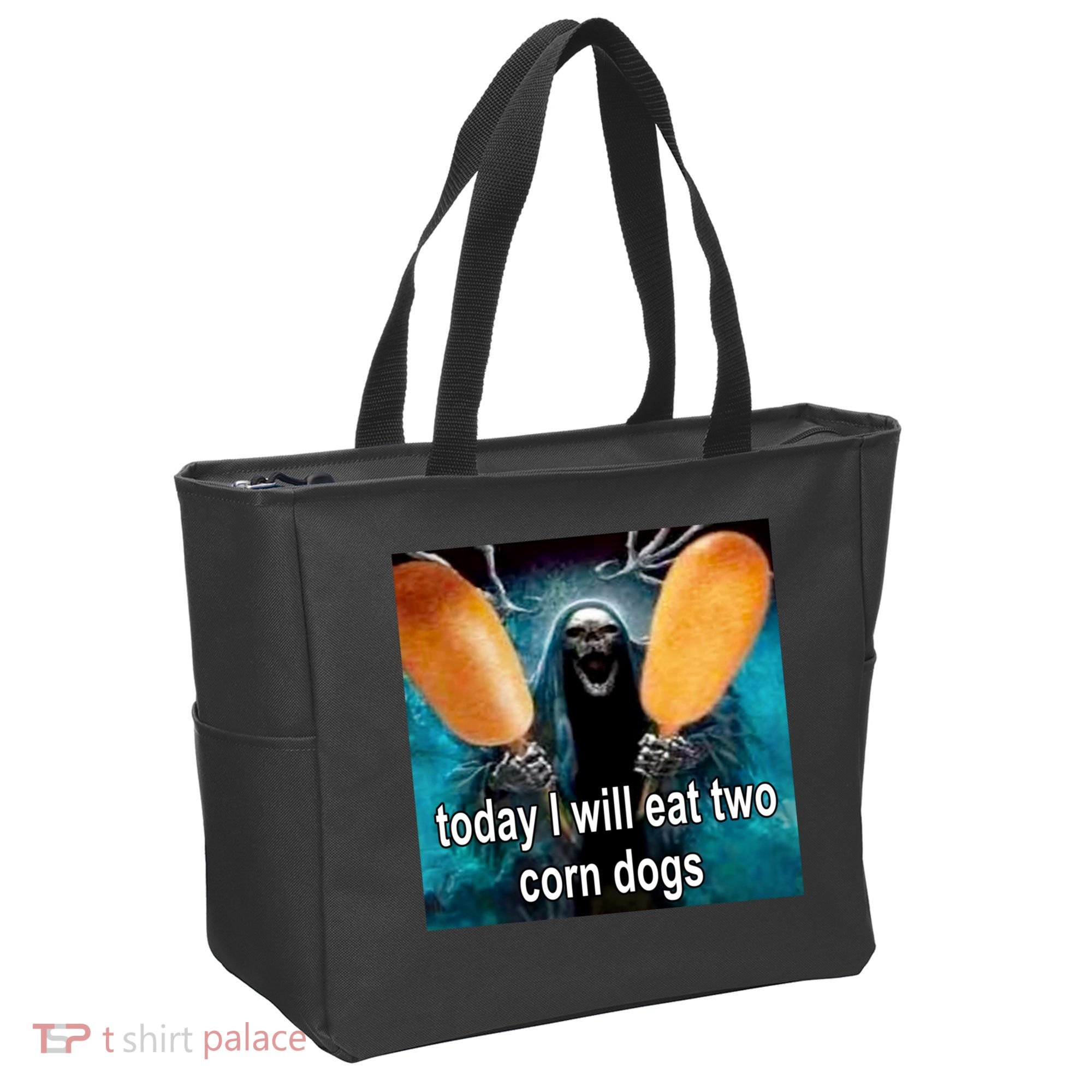Today I Will Eat Two Corn Dogs Meme Tote Bag
