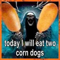 Today I Will Eat Two Corn Dogs Meme Kati Licensed 12" Camo Cuffed Beanie thumb 2
