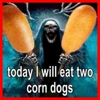 Today I Will Eat Two Corn Dogs Meme Santa Hat thumb 1