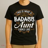 This Is What A Badass Aunt Looks Like Soon To Be Auntie T-Shirt thumb 3
