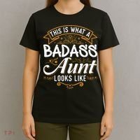 This Is What A Badass Aunt Looks Like Soon To Be Auntie T-Shirt thumb 4