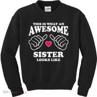 This Is What An Awesome Sister Looks Like Kids Sweatshirt thumb 0