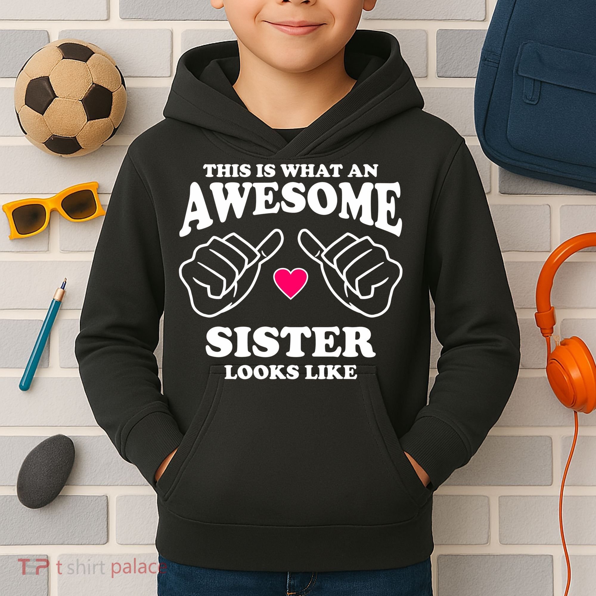 This Is What An Awesome Sister Looks Like Kids Hoodie