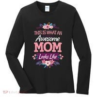 This Is What An Awesome Mom Looks Like On Mothers Day Women's Long Sleeve Shirt thumb 0