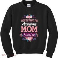 This Is What An Awesome Mom Looks Like On Mothers Day Kids Sweatshirt thumb 0