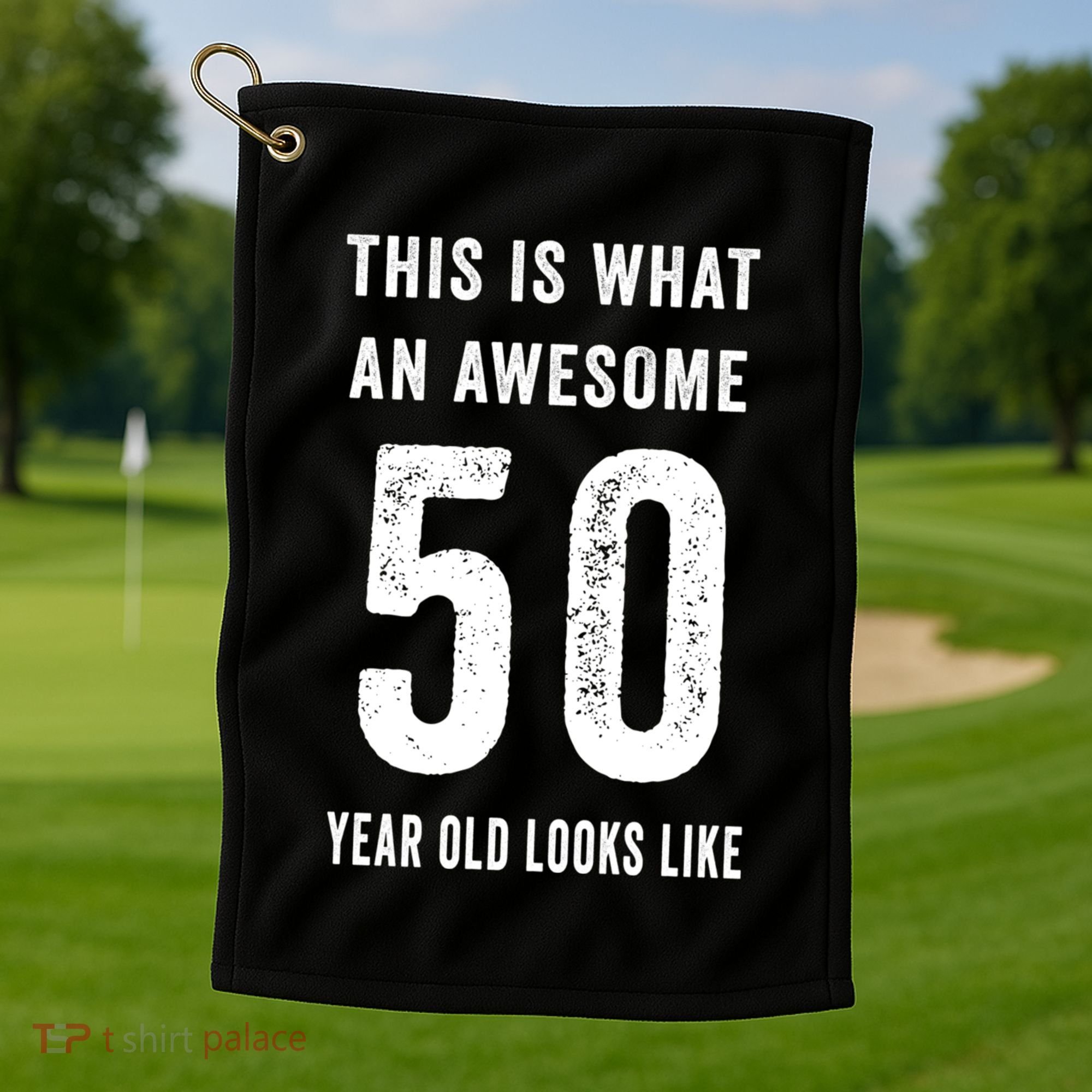 This Is What An Awesome 50 Year Old Looks Like Birthday Golf Towel