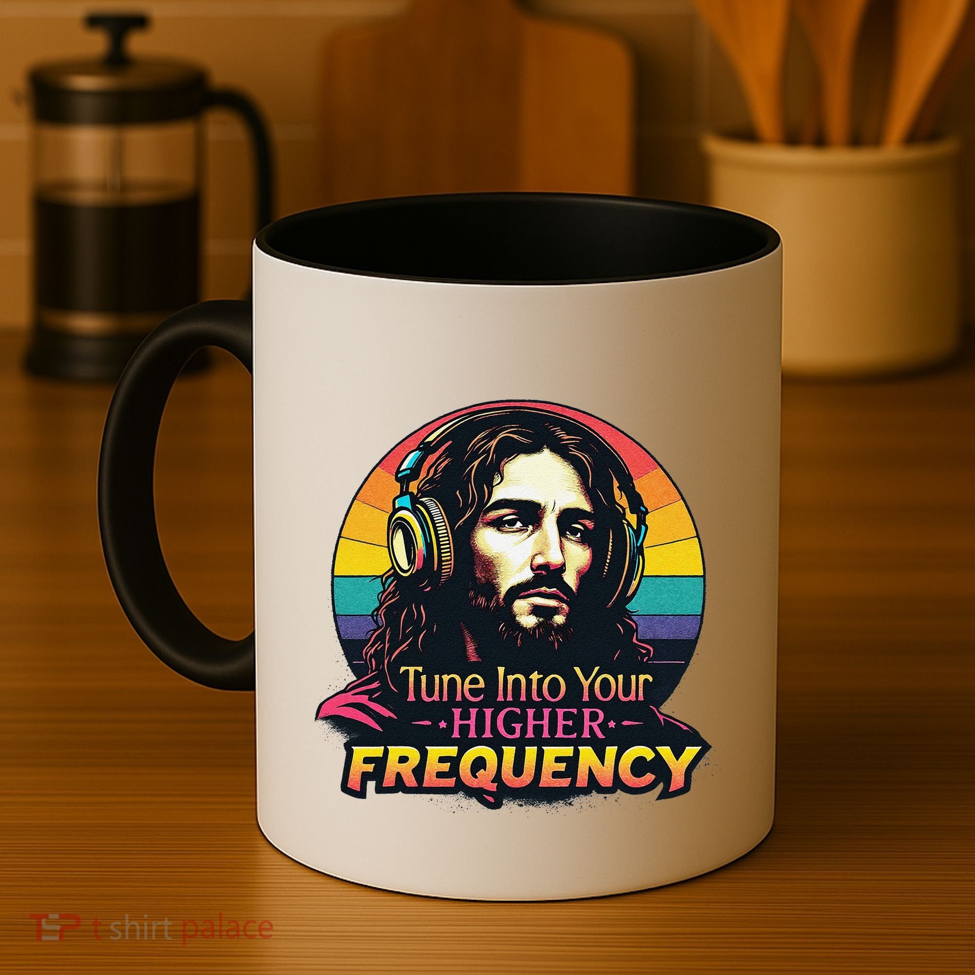 Tune Into Your Higher Frequency Jesus Coffee Mug