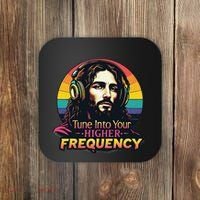 Tune Into Your Higher Frequency Jesus Coaster thumb 0