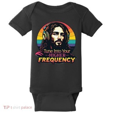 Tune Into Your Higher Frequency Jesus Baby Bodysuit