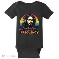 Tune Into Your Higher Frequency Jesus Baby Bodysuit thumb 0
