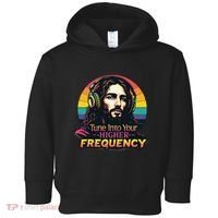 Tune Into Your Higher Frequency Jesus Toddler Hoodie thumb 0