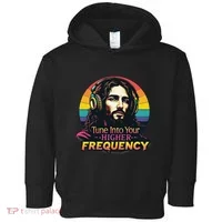 Tune Into Your Higher Frequency Jesus Toddler Hoodie thumb 0