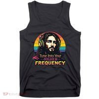 Tune Into Your Higher Frequency Jesus Tank Top thumb 0