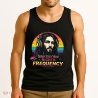 Tune Into Your Higher Frequency Jesus Tank Top thumb 3