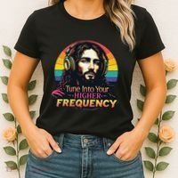 Tune Into Your Higher Frequency Jesus Women's T-Shirt thumb 2