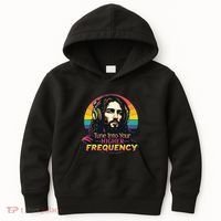 Tune Into Your Higher Frequency Jesus Kids Hoodie thumb 0