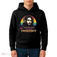 Tune Into Your Higher Frequency Jesus Kids Hoodie thumb 4