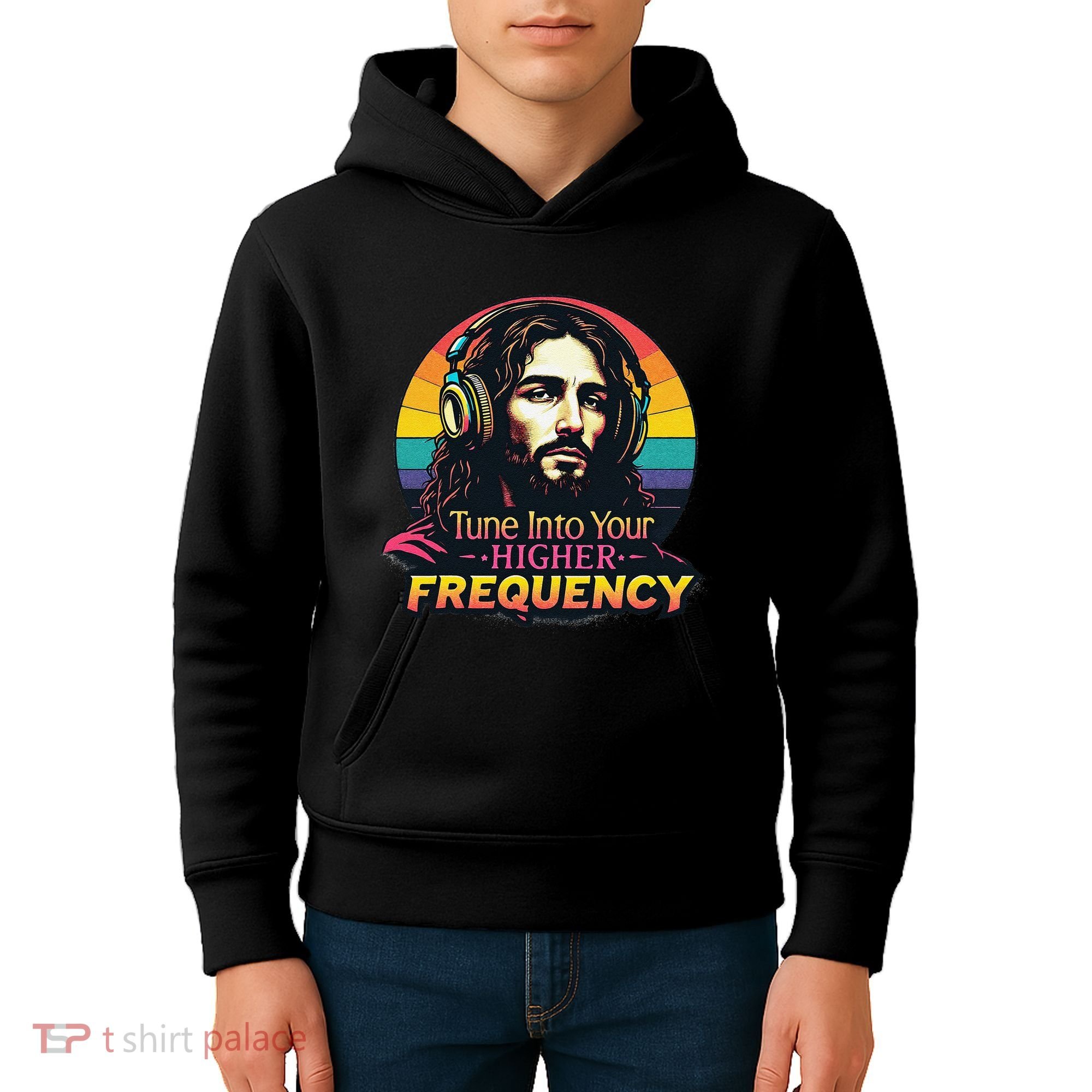 Tune Into Your Higher Frequency Jesus Kids Hoodie