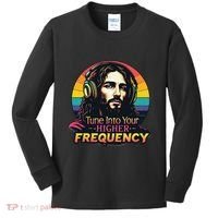 Tune Into Your Higher Frequency Jesus Kids Long Sleeve Shirt thumb 0