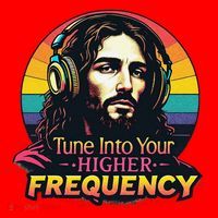 Tune Into Your Higher Frequency Jesus Santa Hat thumb 1