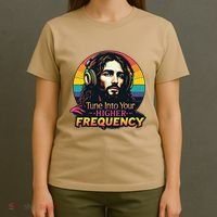 Tune Into Your Higher Frequency Jesus T-Shirt thumb 4