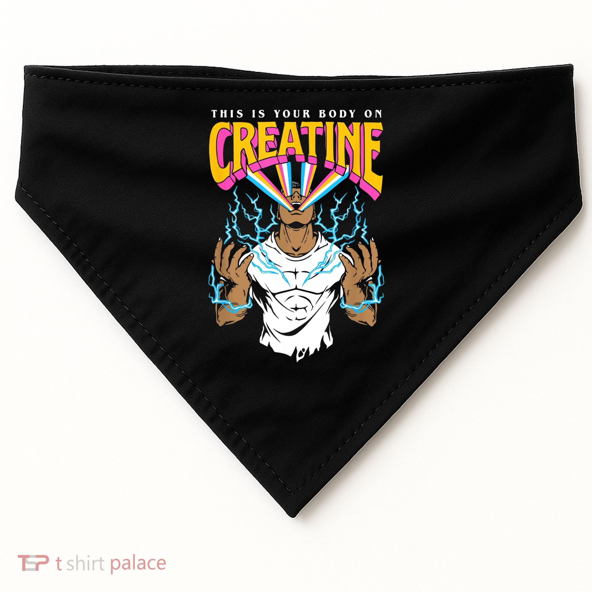 This Is Your Body On Creatine Workout Gym Birthday Gift USA-Made Doggie Bandana