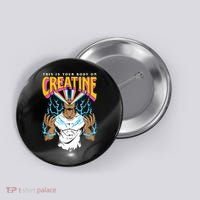This Is Your Body On Creatine Workout Gym Birthday Gift Button thumb 0