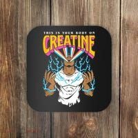 This Is Your Body On Creatine Workout Gym Birthday Gift Coaster thumb 0