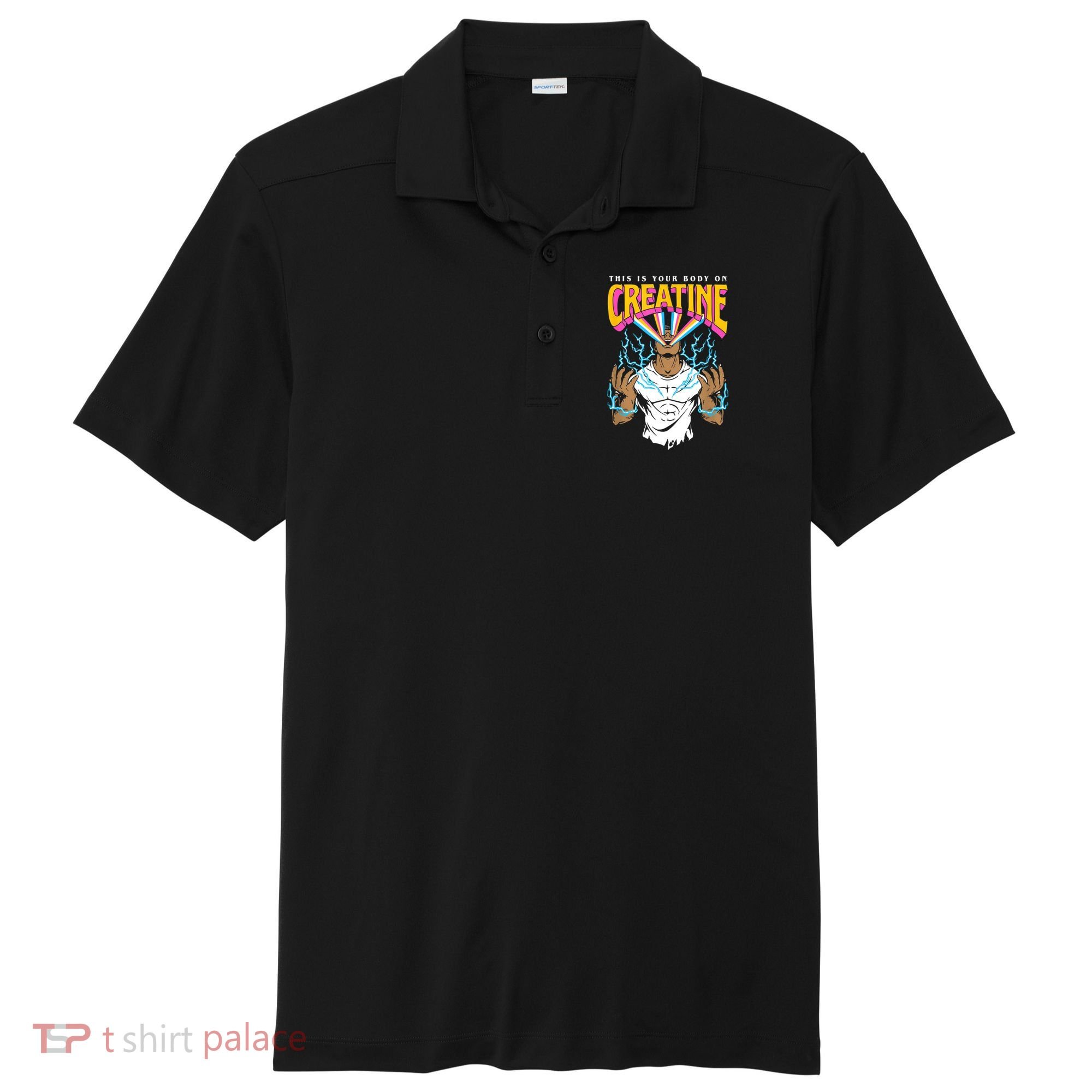 This Is Your Body On Creatine Workout Gym Birthday Gift Sport-Tek Posi-UV Pro Polo