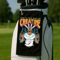 This Is Your Body On Creatine Workout Gym Birthday Gift Golf Towel thumb 2