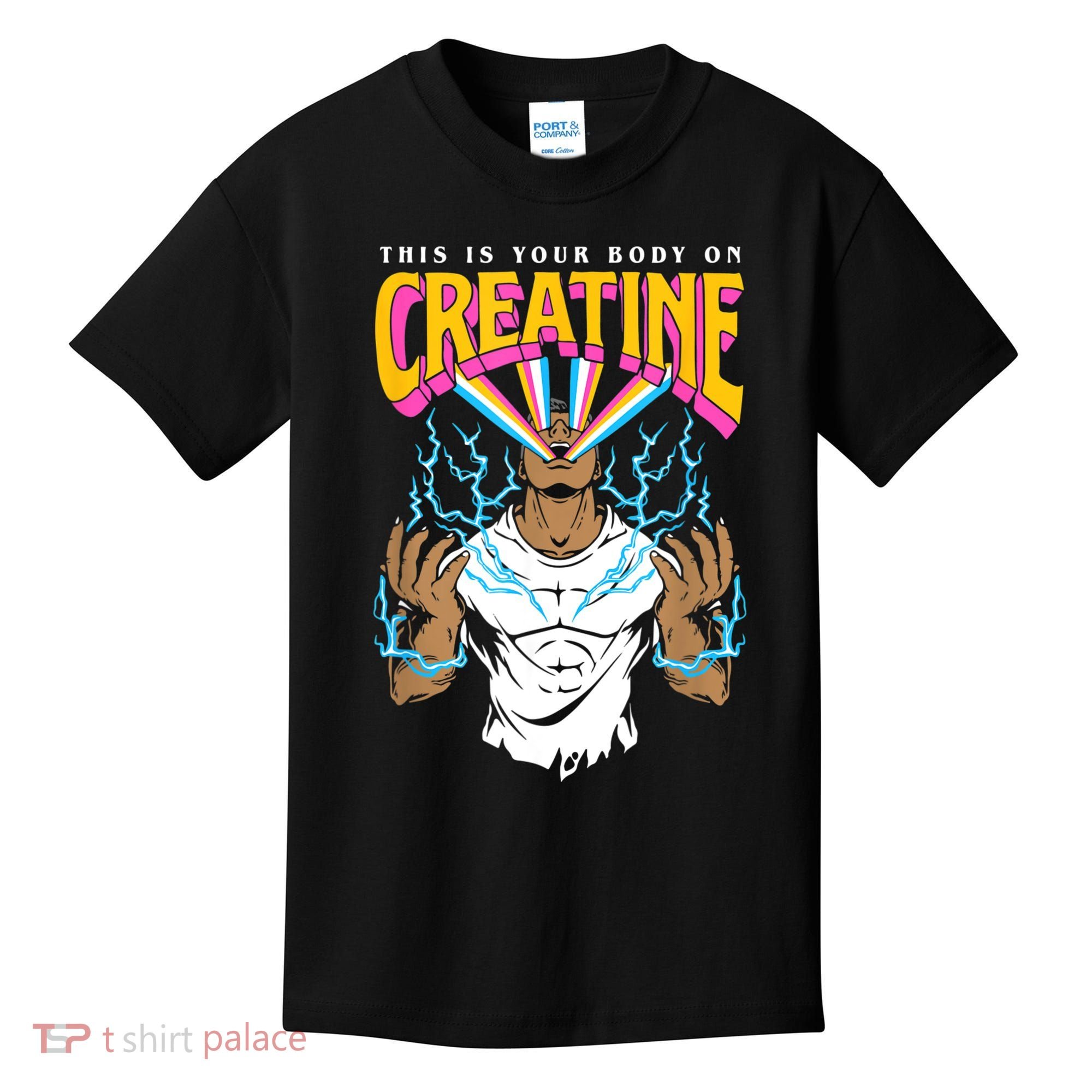 This Is Your Body On Creatine Workout Gym Birthday Gift Kids T-Shirt