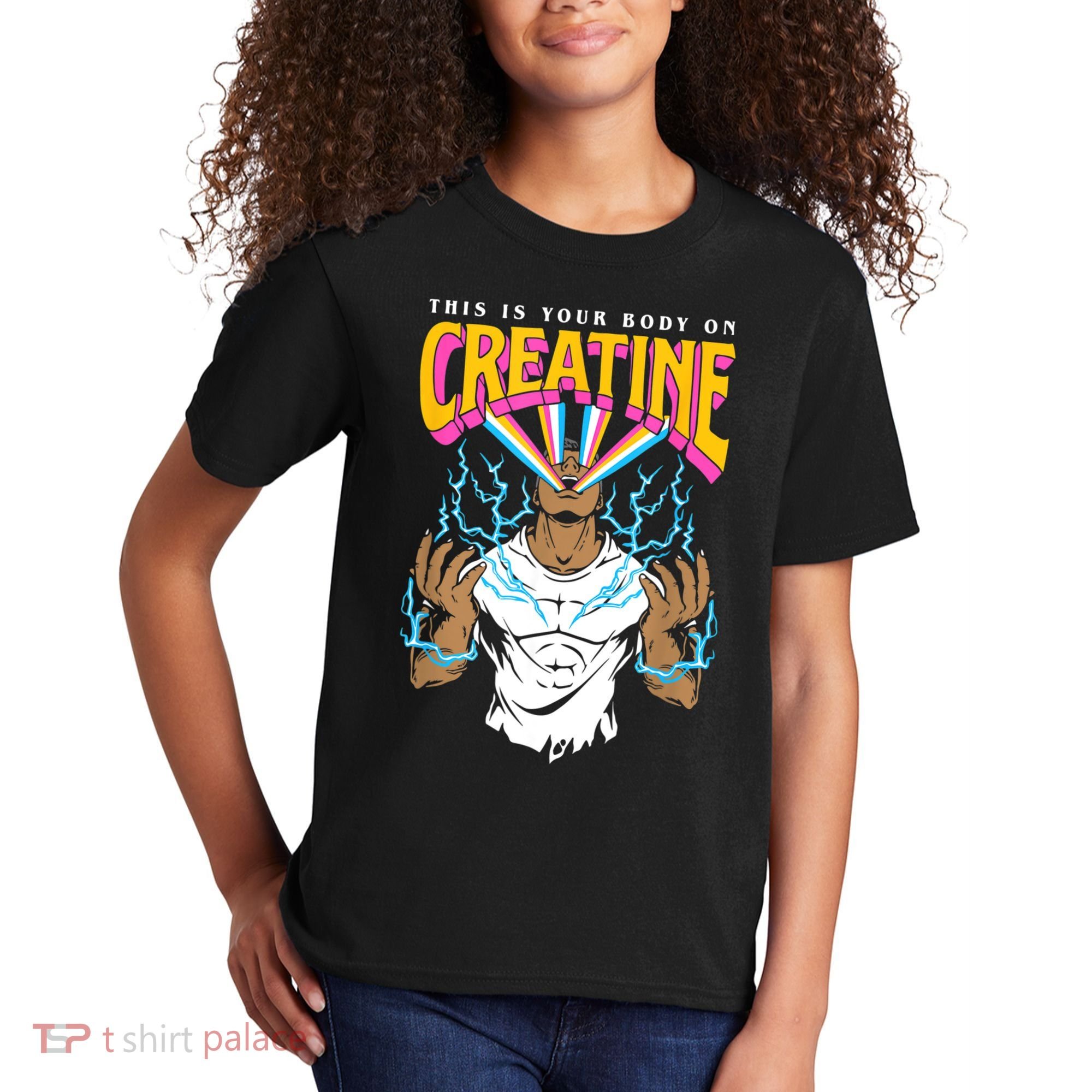 This Is Your Body On Creatine Workout Gym Birthday Gift Kids T-Shirt