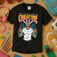 This Is Your Body On Creatine Workout Gym Birthday Gift Kids T-Shirt thumb 3