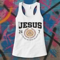 Team Jesus 24 7 The Way The Truth The Life Women's Tank Top thumb 3