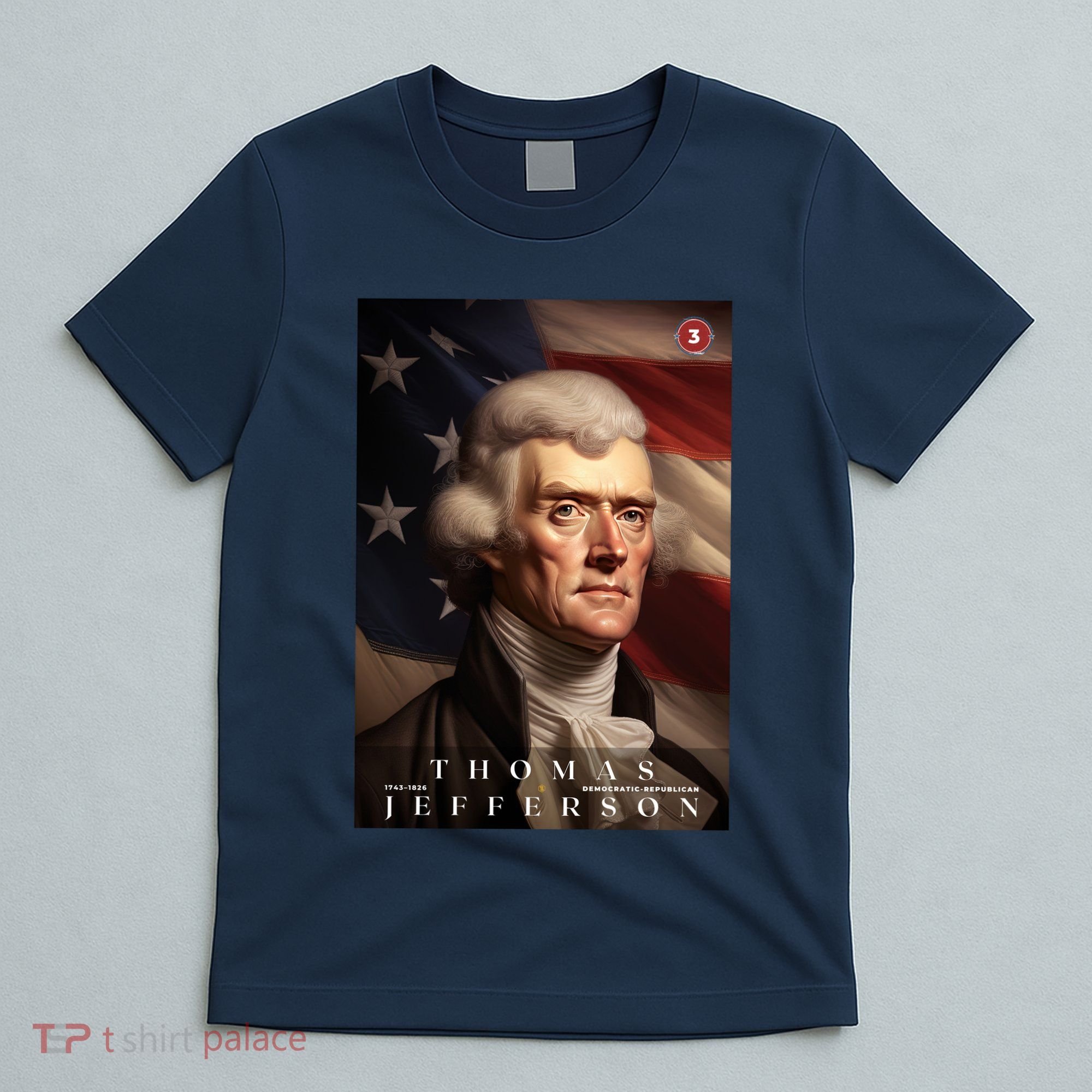 Thomas Jefferson 3rd President Of The United States Portrait T-Shirt