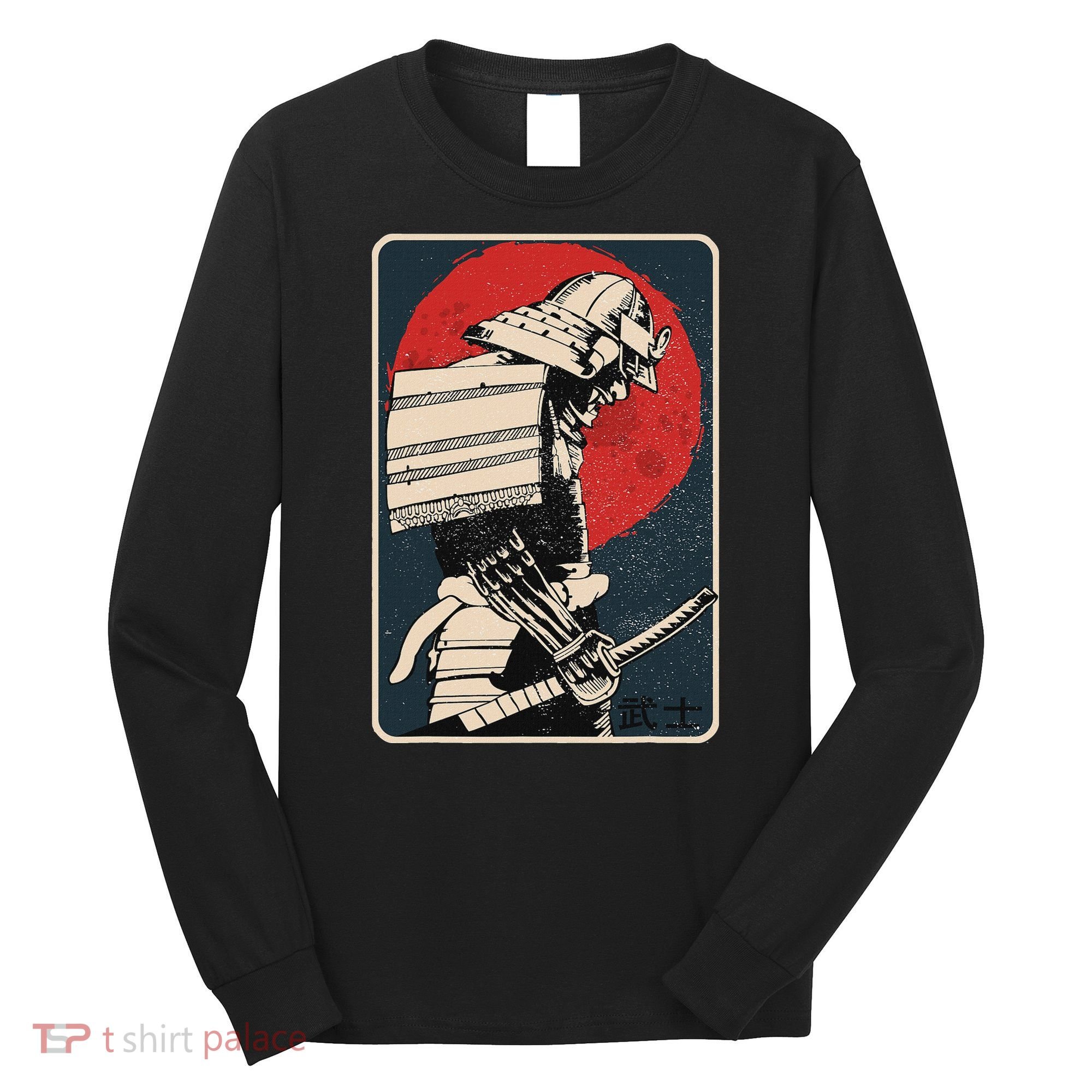 Tokyo Japanese Asia Martial Arts Style Retro Samurai Long Sleeve Shirt