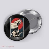 Tokyo Japanese Asia Martial Arts Style Retro Samurai Button thumb 0