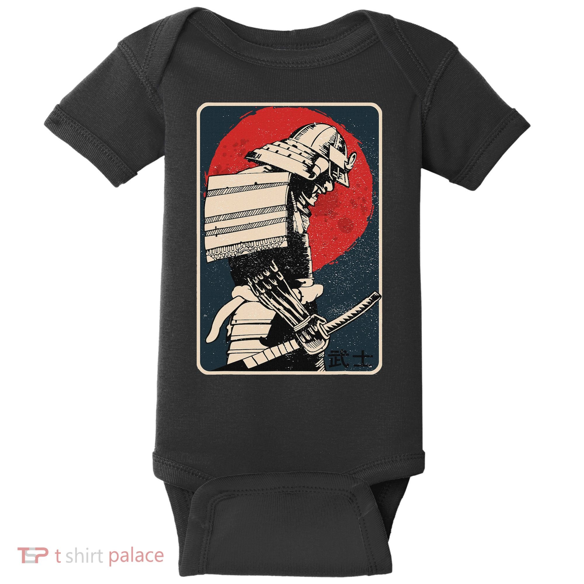 Tokyo Japanese Asia Martial Arts Style Retro Samurai Baby Bodysuit