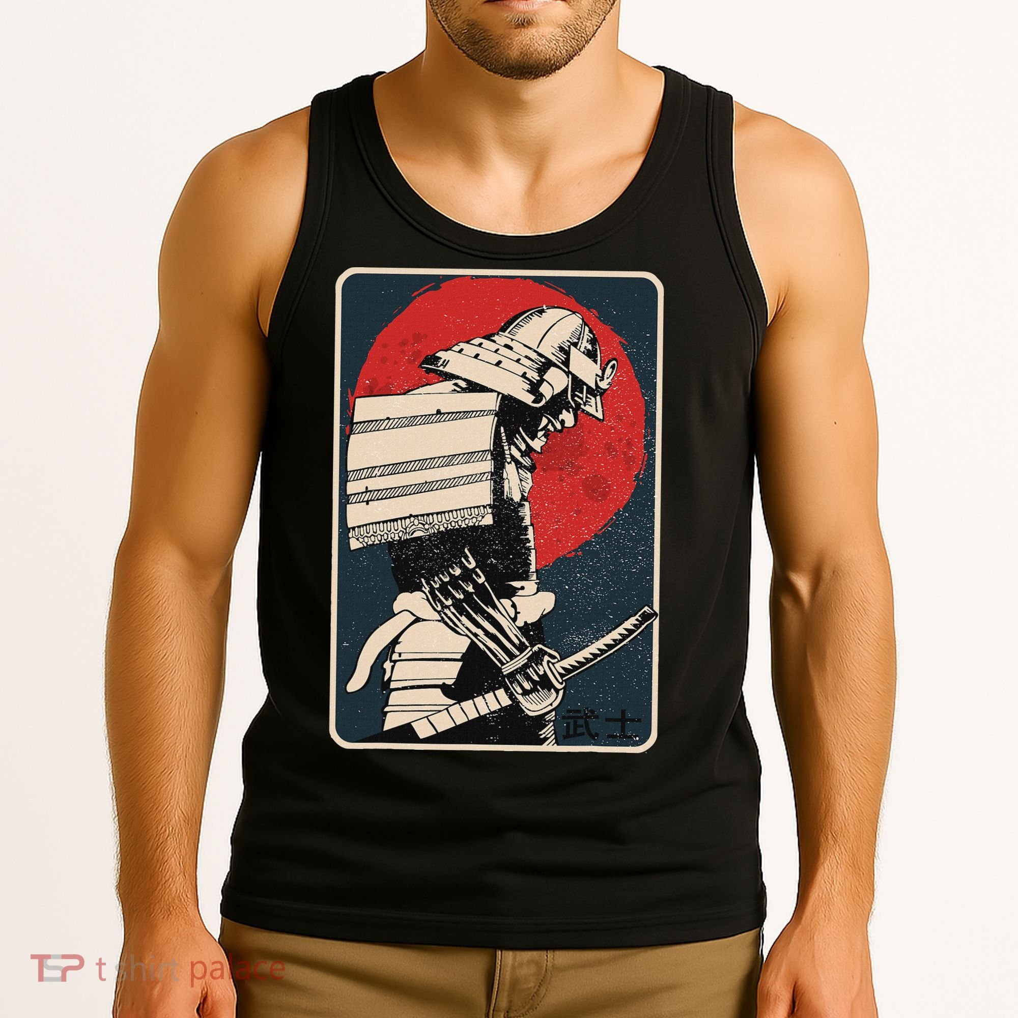 Tokyo Japanese Asia Martial Arts Style Retro Samurai Tank Top