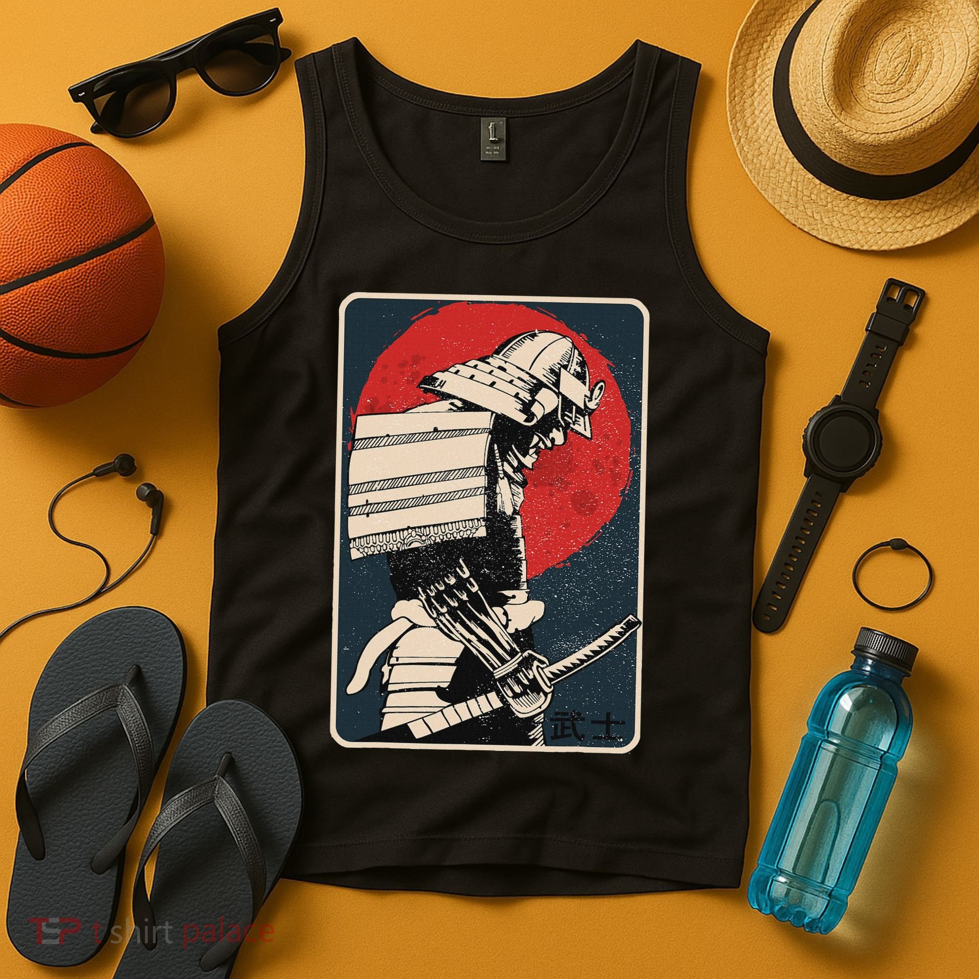 Tokyo Japanese Asia Martial Arts Style Retro Samurai Tank Top