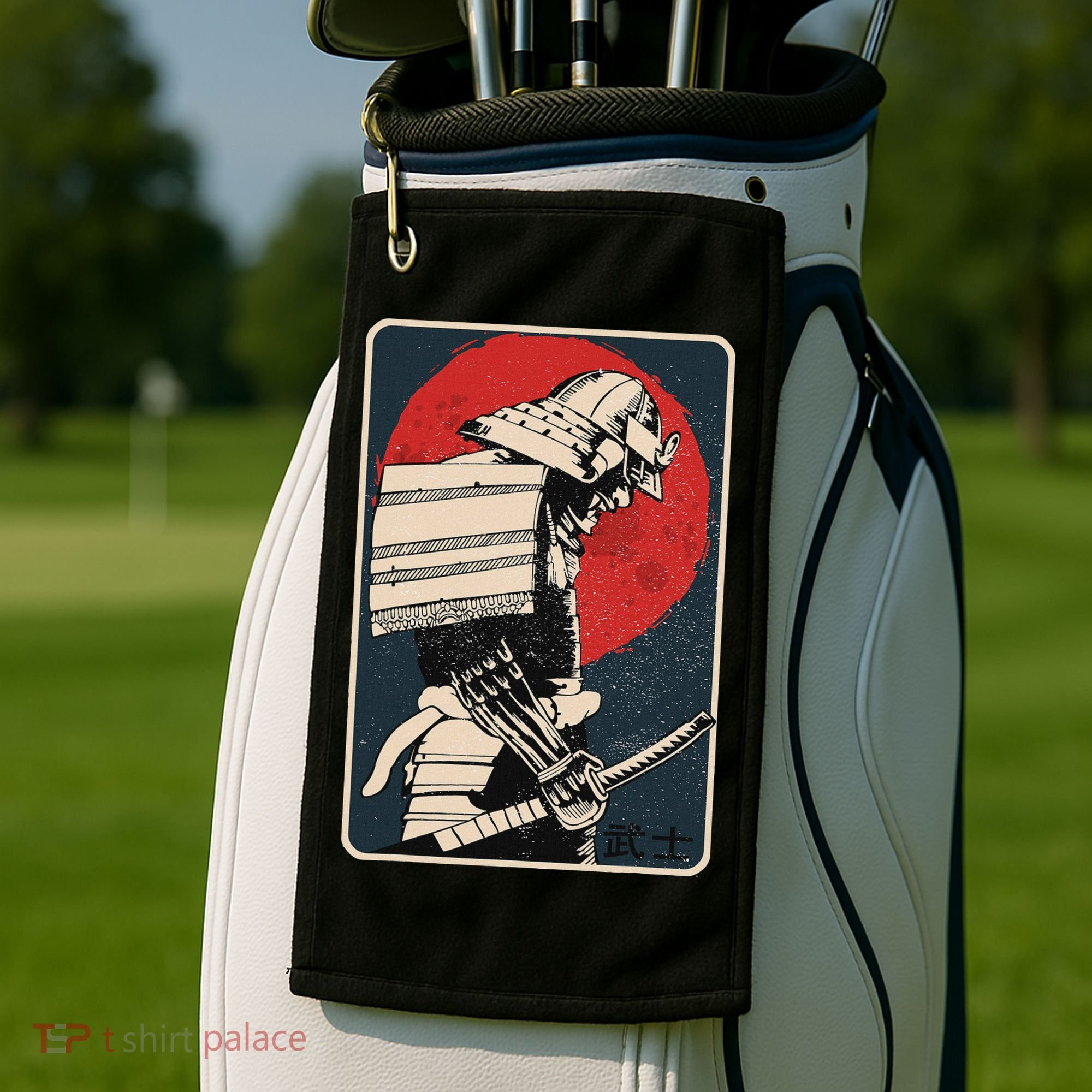 Tokyo Japanese Asia Martial Arts Style Retro Samurai Golf Towel