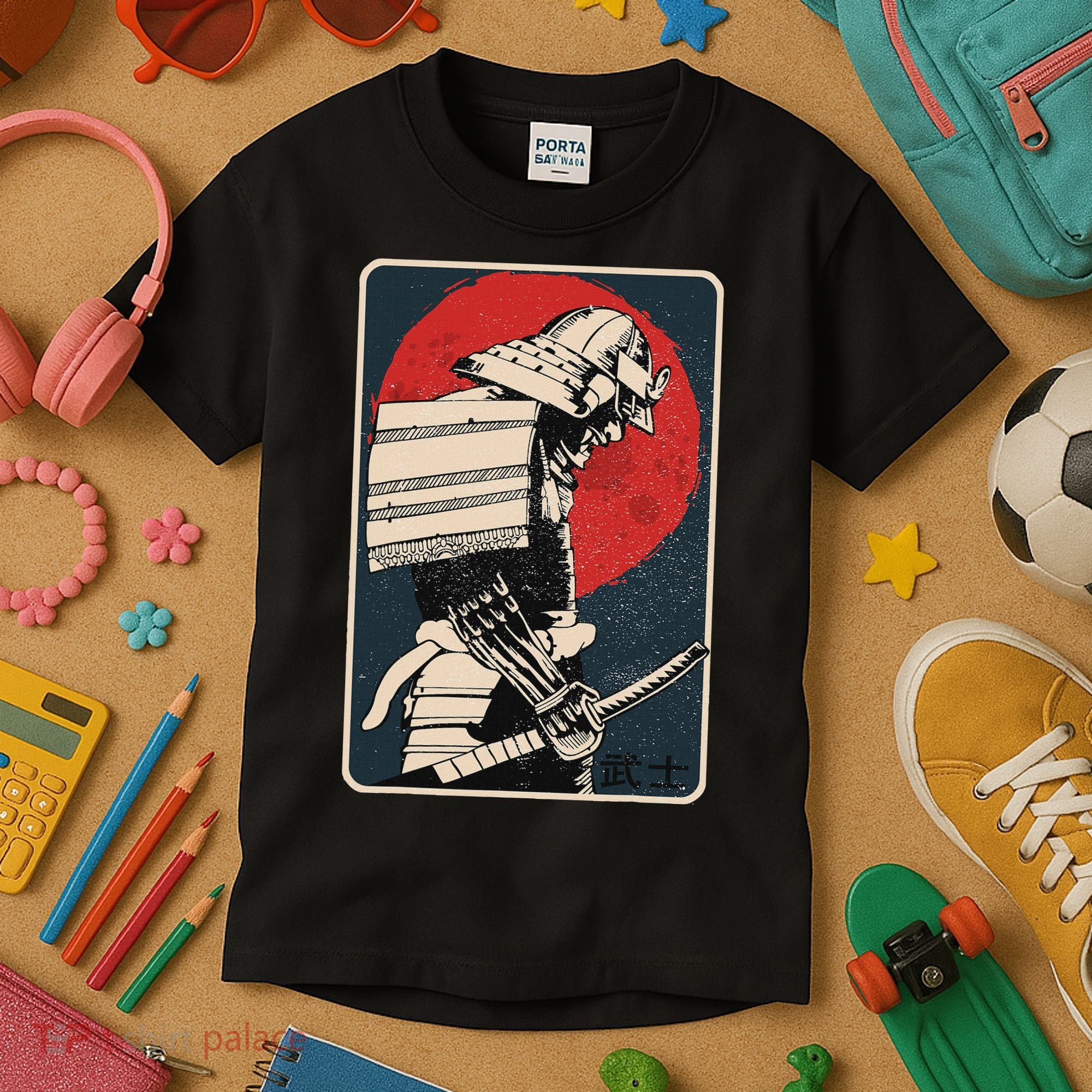 Tokyo Japanese Asia Martial Arts Style Retro Samurai Kids T-Shirt