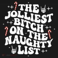 The Jolliest Bitch On The Naughty List Funny Christmas Women's Hoodie thumb 2